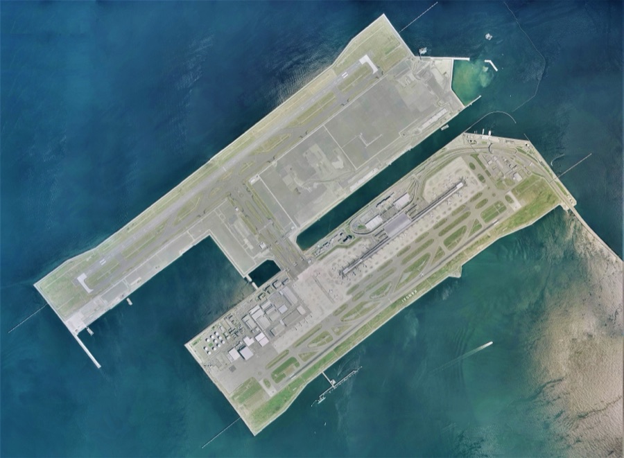 El aeropuerto de Kansai visto desde el aire
